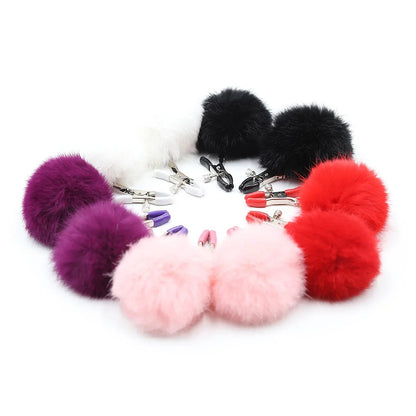 Adjustable Fur Furry Nipple Clips