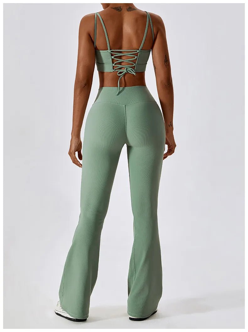 Elegance in Motion Flare Leggings - High Waist Wide Leg Pants