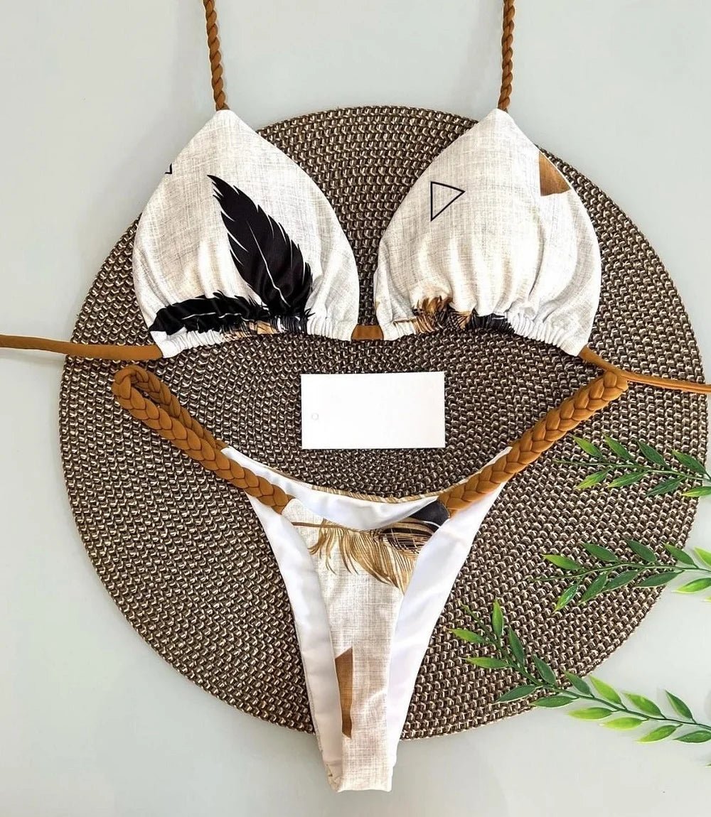 Zebra Chic: High Waist Thong Bikini Set - RUOTONGSEPT 2023