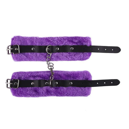 Punk Fluffy Leather Restraint Set