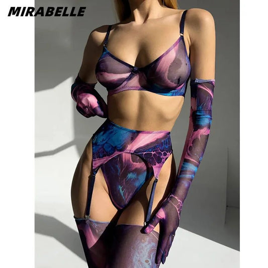 MIRABELLE Tie Dye Lace Lingerie Set