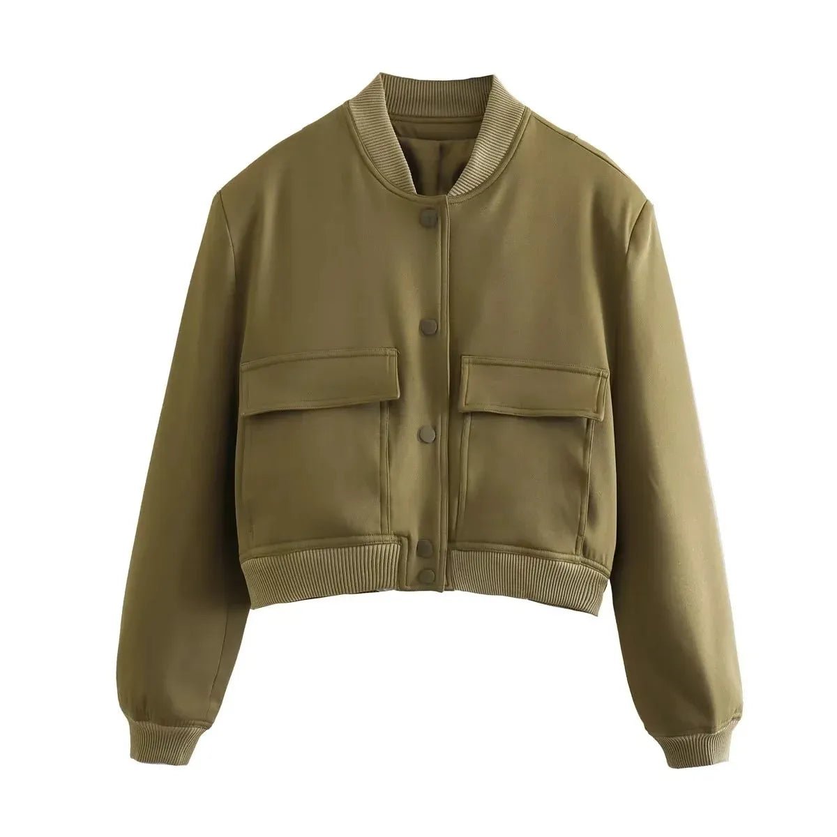 TRAFZA 2023 Vintage Slim Crop Jacket