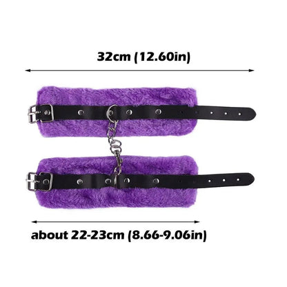 Punk Fluffy Leather Restraint Set