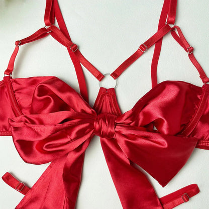 Yimunancy 3-Piece Bow Lingerie Set