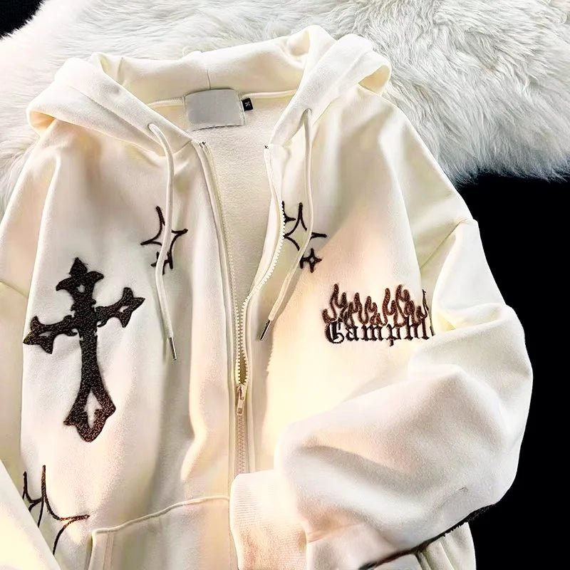 Gothic Embroidery Retro Hoodies