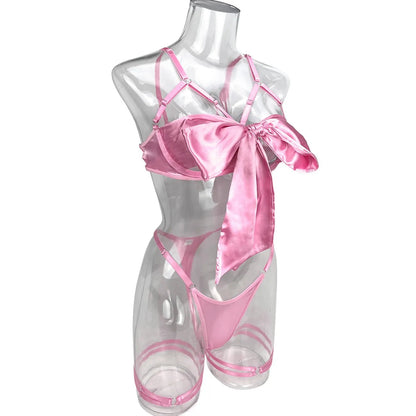 Yimunancy 3-Piece Bow Lingerie Set