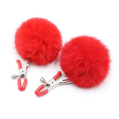 Adjustable Fur Furry Nipple Clips