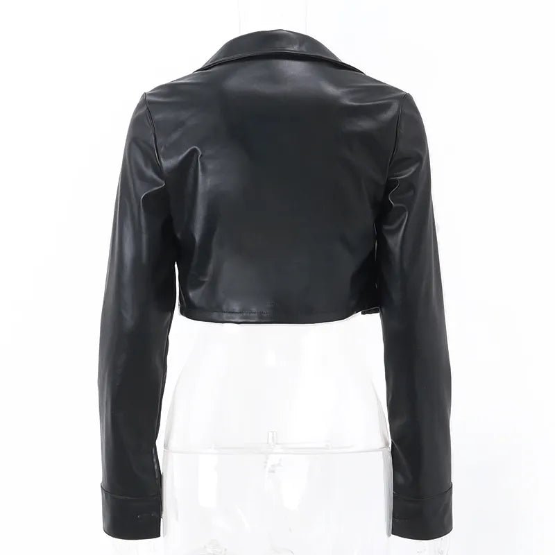 Xeemilo Y2K Faux Leather Short Jacket