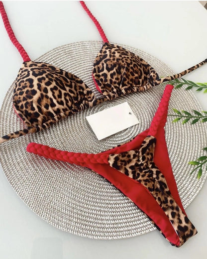 Zebra Chic: High Waist Thong Bikini Set - RUOTONGSEPT 2023