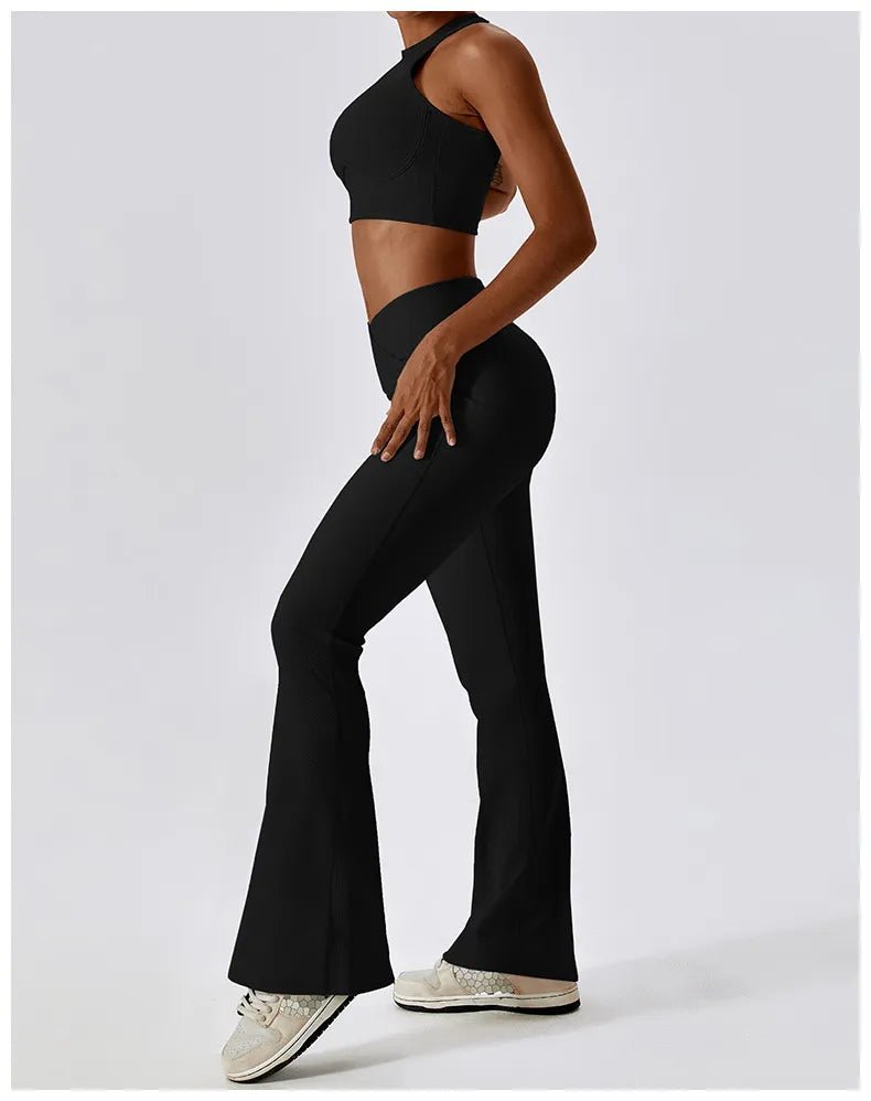 Elegance in Motion Flare Leggings - High Waist Wide Leg Pants