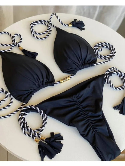 Sultry Elegance: 2023 Summer Micro Bikini Set with Push-Up Design