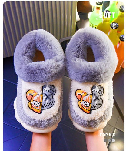 Winter Warm Hightop Slippers - Plush Comfort with Thick Bottom