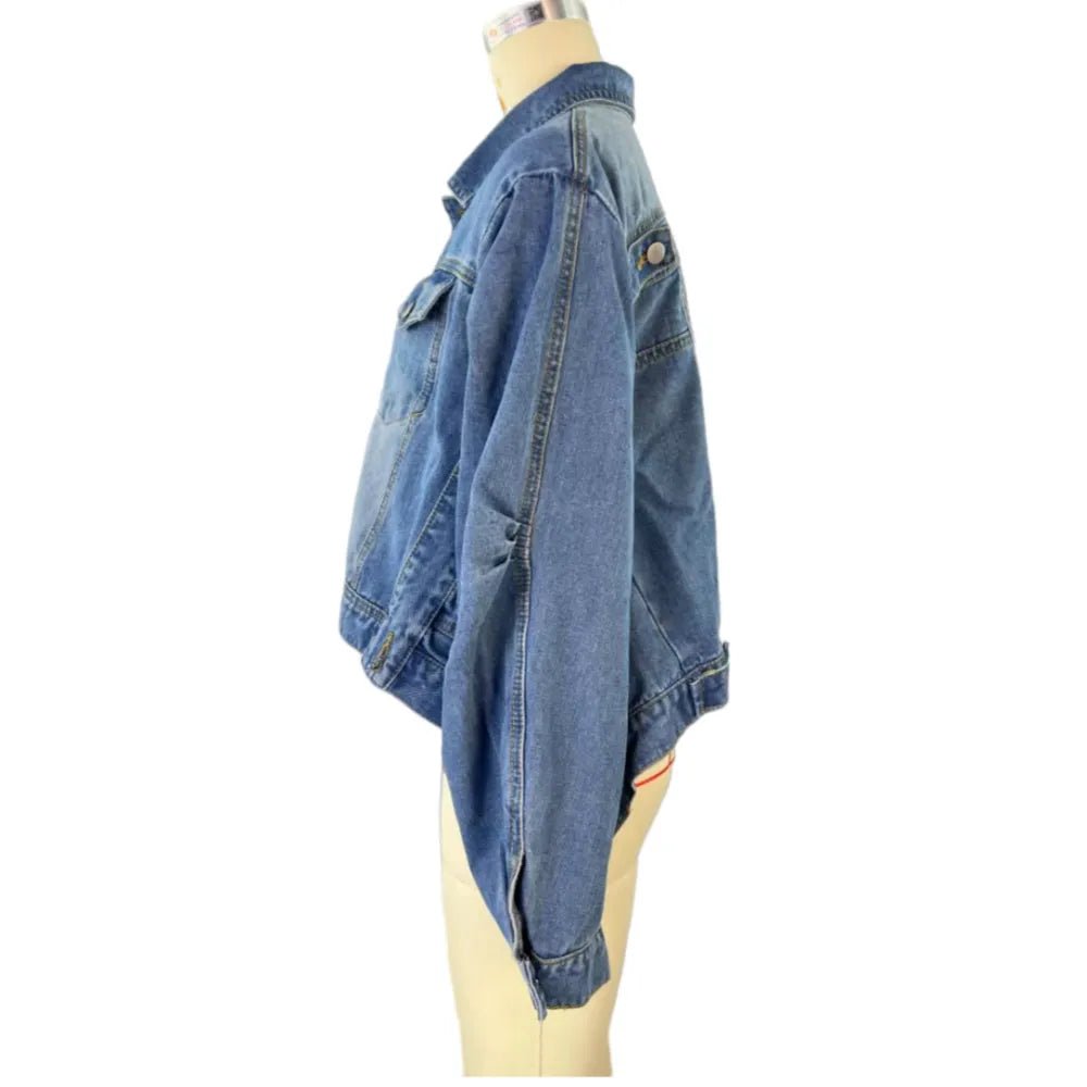 FAGADOER Y2K Vintage Denim Coat