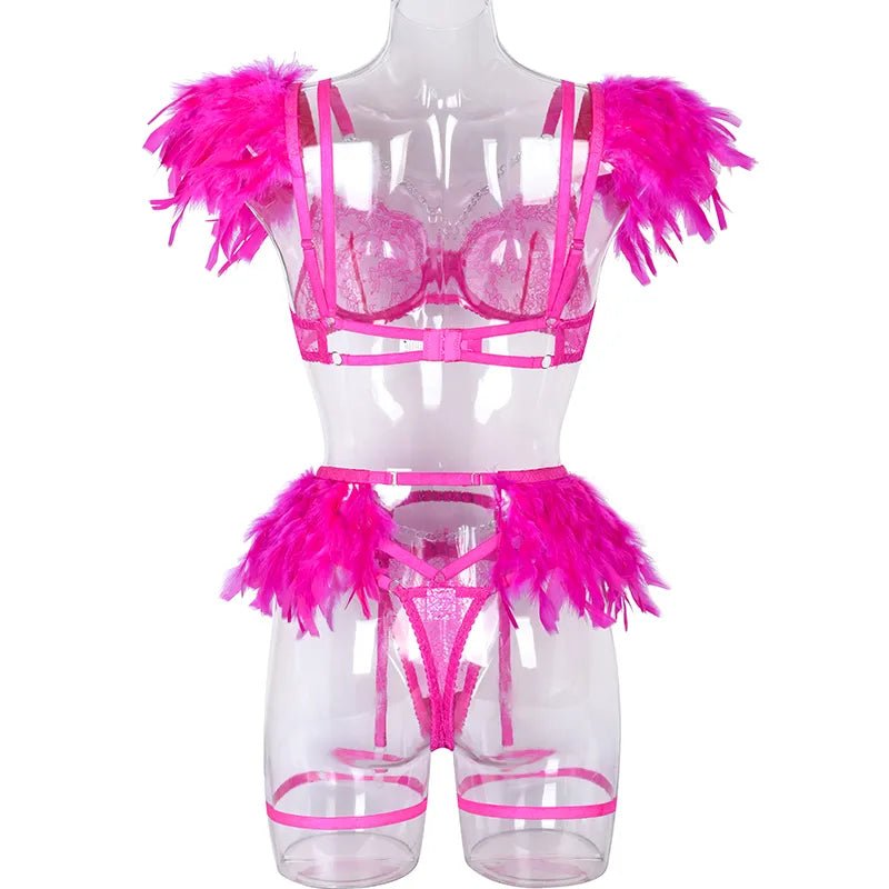 MUZISKAT Feathered Luxury Lingerie Set