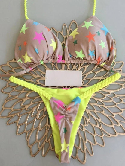 Zebra Chic: High Waist Thong Bikini Set - RUOTONGSEPT 2023