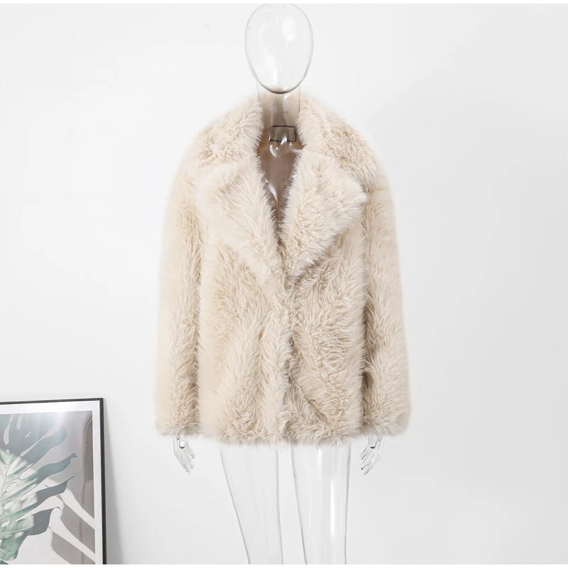 Luxury Fluffy Faux Fur Winter Coat