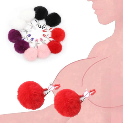 Adjustable Fur Furry Nipple Clips