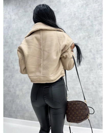 Chic PU Faux Leather Winter Jacket