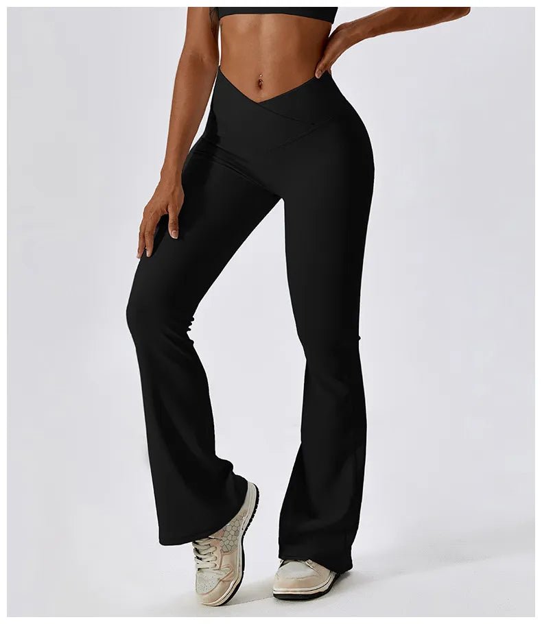 Elegance in Motion Flare Leggings - High Waist Wide Leg Pants