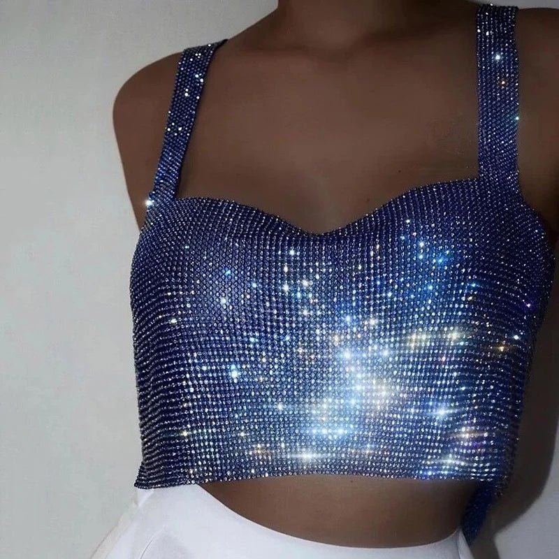 Dazzling Crystal Nightclub Crop Top 2023