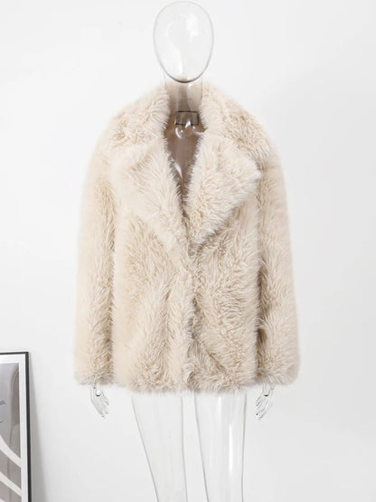 Luxury Fluffy Faux Fur Winter Coat