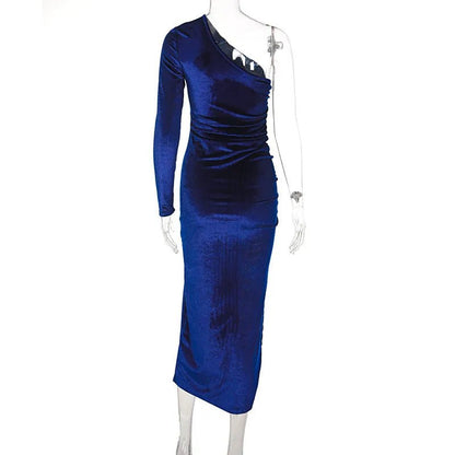 Velvet Splendor Long Sleeve Midi Dress