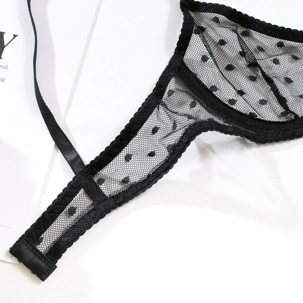 Polka Dot Sheer Bra & Thong Set