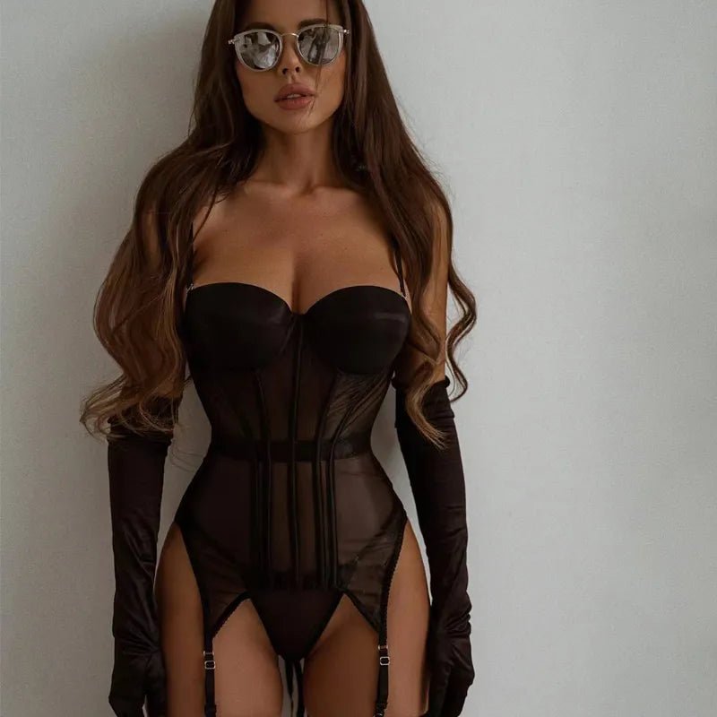 MUZISKAT Luxury Mesh Bodysuit Set