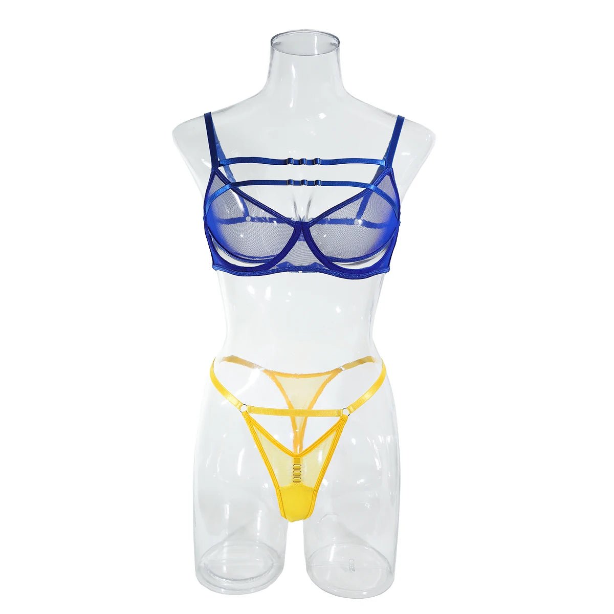 Yimunancy Mesh Cut-Out Lingerie Set