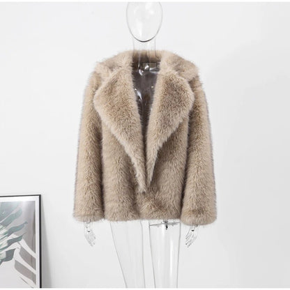 Luxury Fluffy Faux Fur Winter Coat