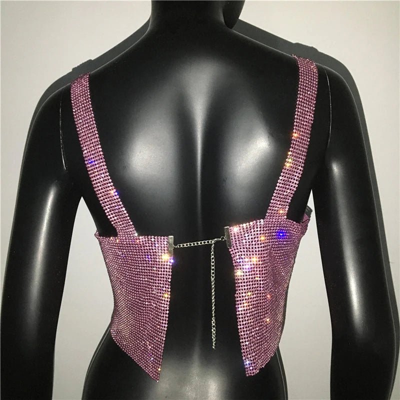 Dazzling Crystal Nightclub Crop Top 2023