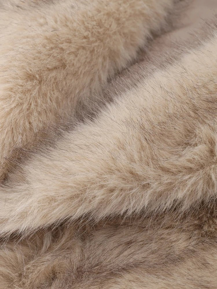 Luxury Fluffy Faux Fur Winter Coat