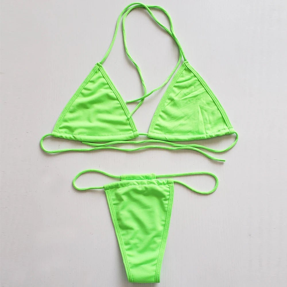 Ultra Chic: 2023 New Women's Thong Bikini Set with Side Tie