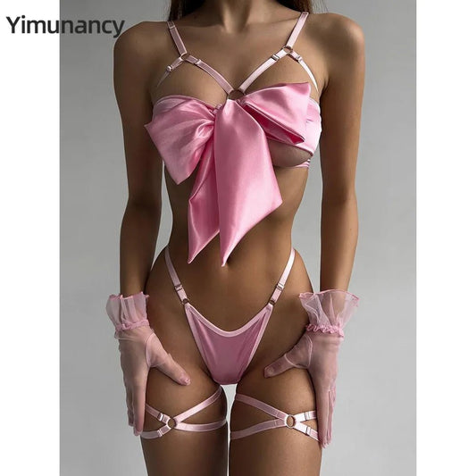 Yimunancy 3-Piece Bow Lingerie Set