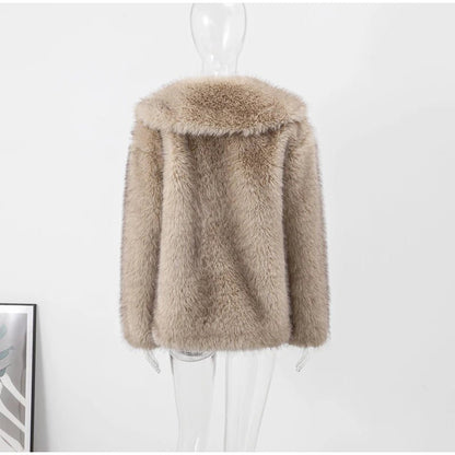 Luxury Fluffy Faux Fur Winter Coat