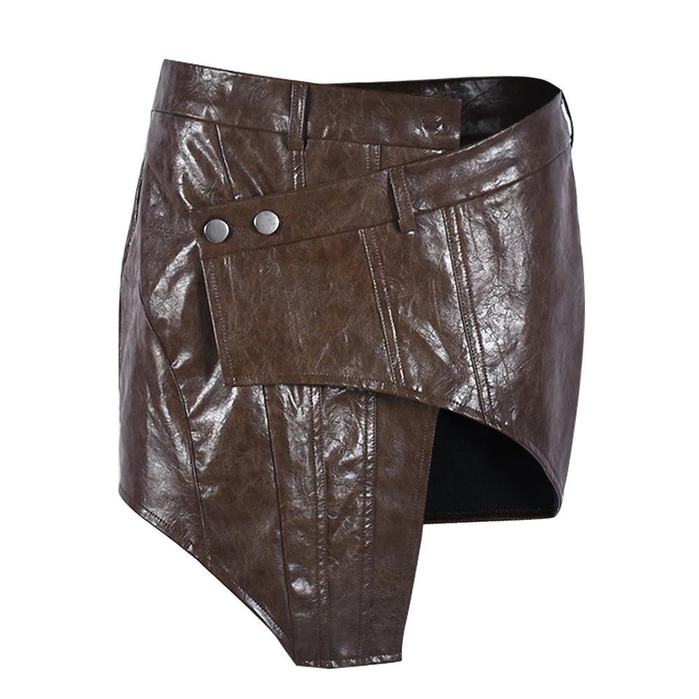 Sultry Chic Leather Pleated Mini Skirt