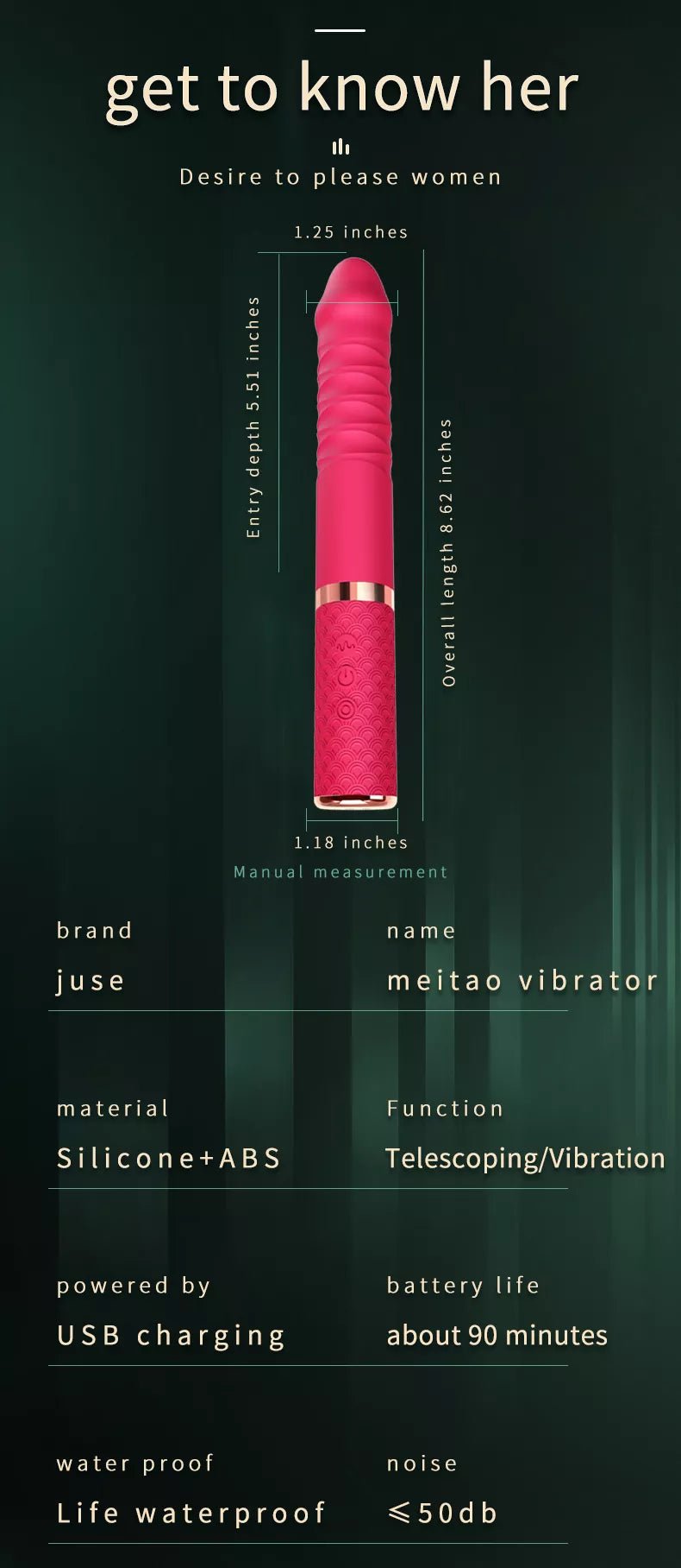 Telescopic Dildo Vibrator - Automatic Pleasure Machine