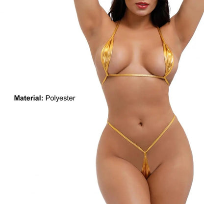 Shiny PU Leather Bikini Set