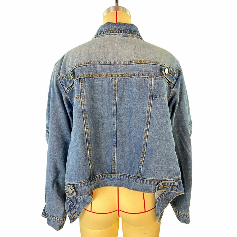 FAGADOER Y2K Vintage Denim Coat