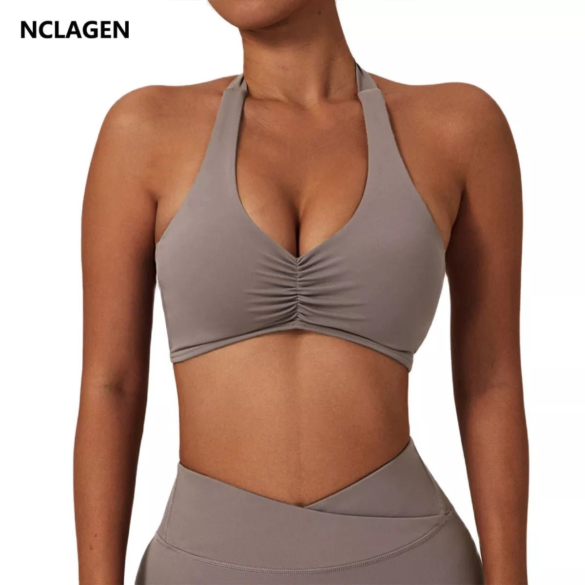 High Support Halter Sports Bra - NCLAGEN Impact Fitness Essential