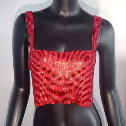 Dazzling Crystal Nightclub Crop Top 2023