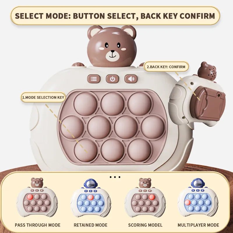 Interactive Pop Quick Bubbles Game Machine: Cartoon Fun for Kids, Stress-Relieving Sensory Toy