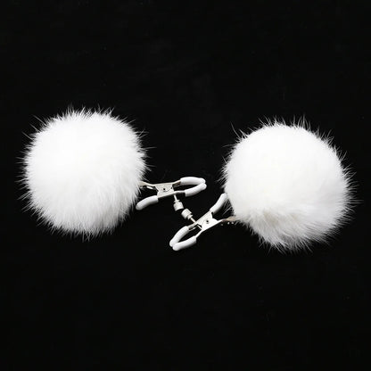 Adjustable Fur Furry Nipple Clips