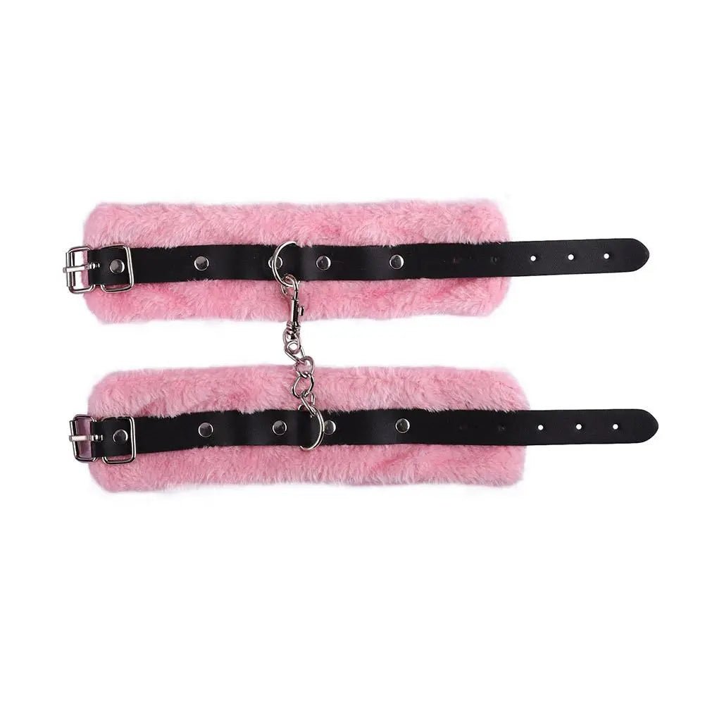 Punk Fluffy Leather Restraint Set