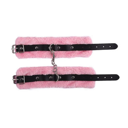 Punk Fluffy Leather Restraint Set