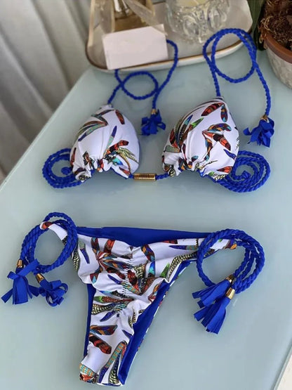 Sultry Elegance: 2023 Summer Micro Bikini Set with Push-Up Design