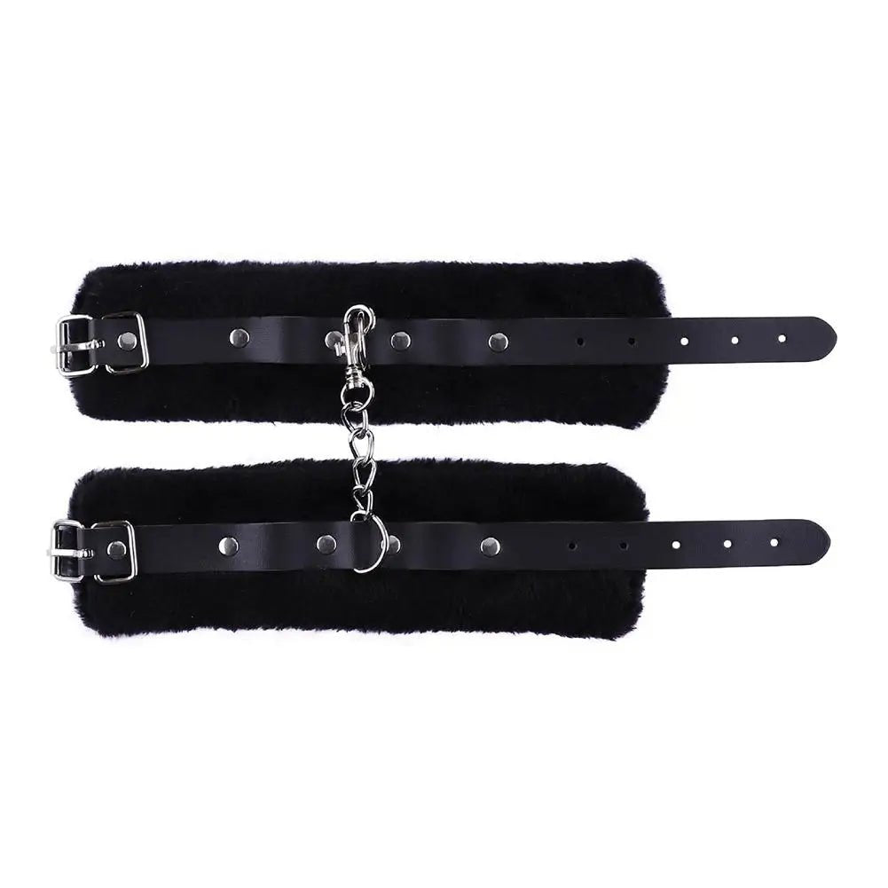 Punk Fluffy Leather Restraint Set