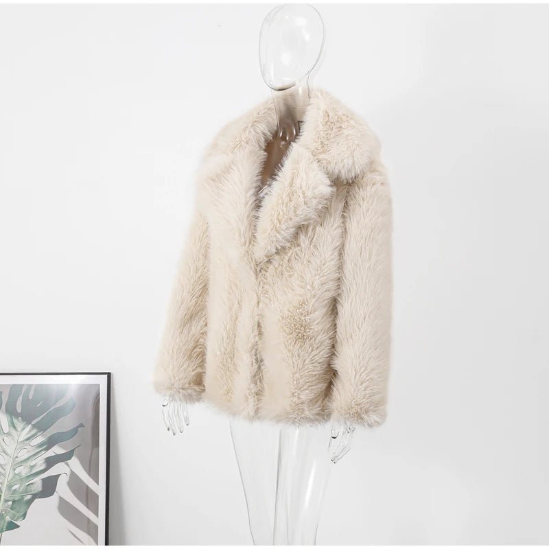 Luxury Fluffy Faux Fur Winter Coat