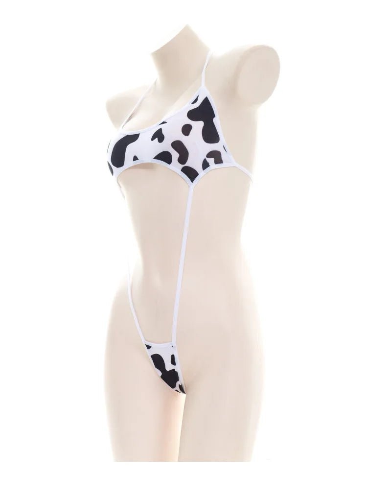 Cow Print Micro Bikini: Playful Chic