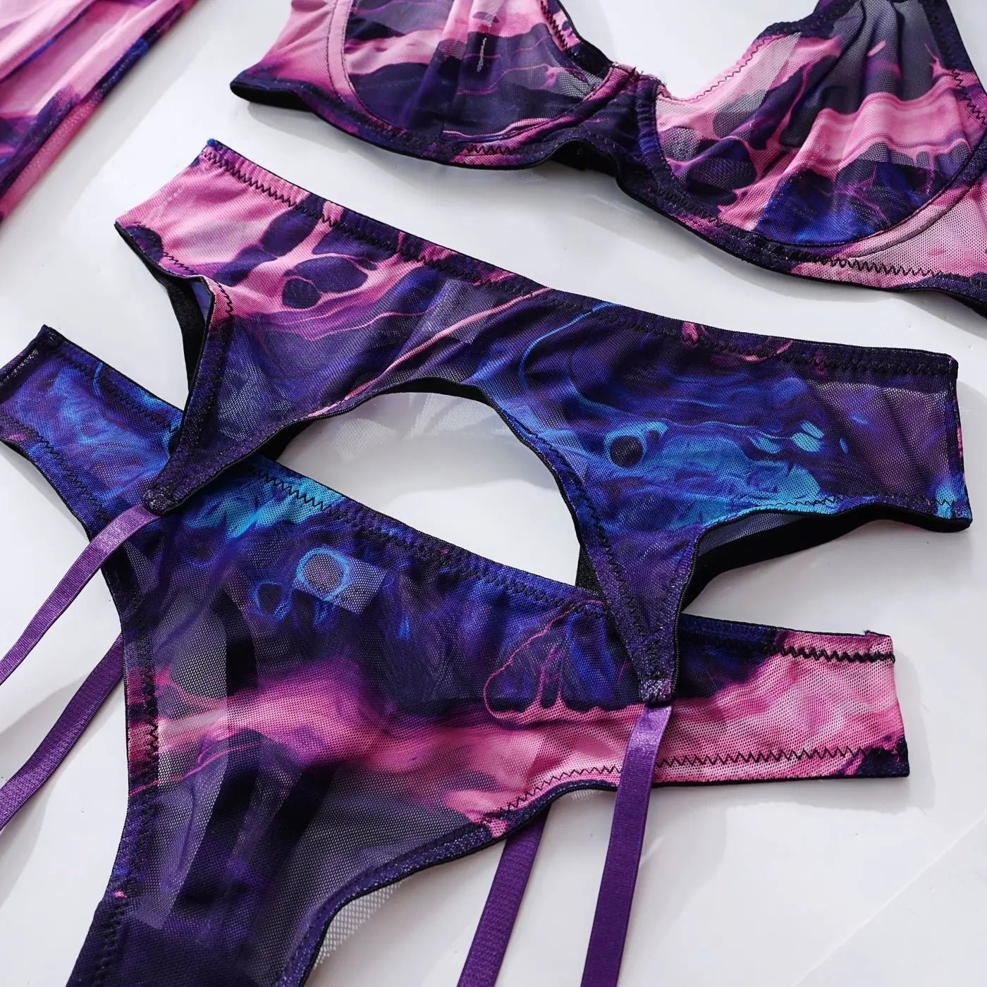 MIRABELLE Tie Dye Lace Lingerie Set